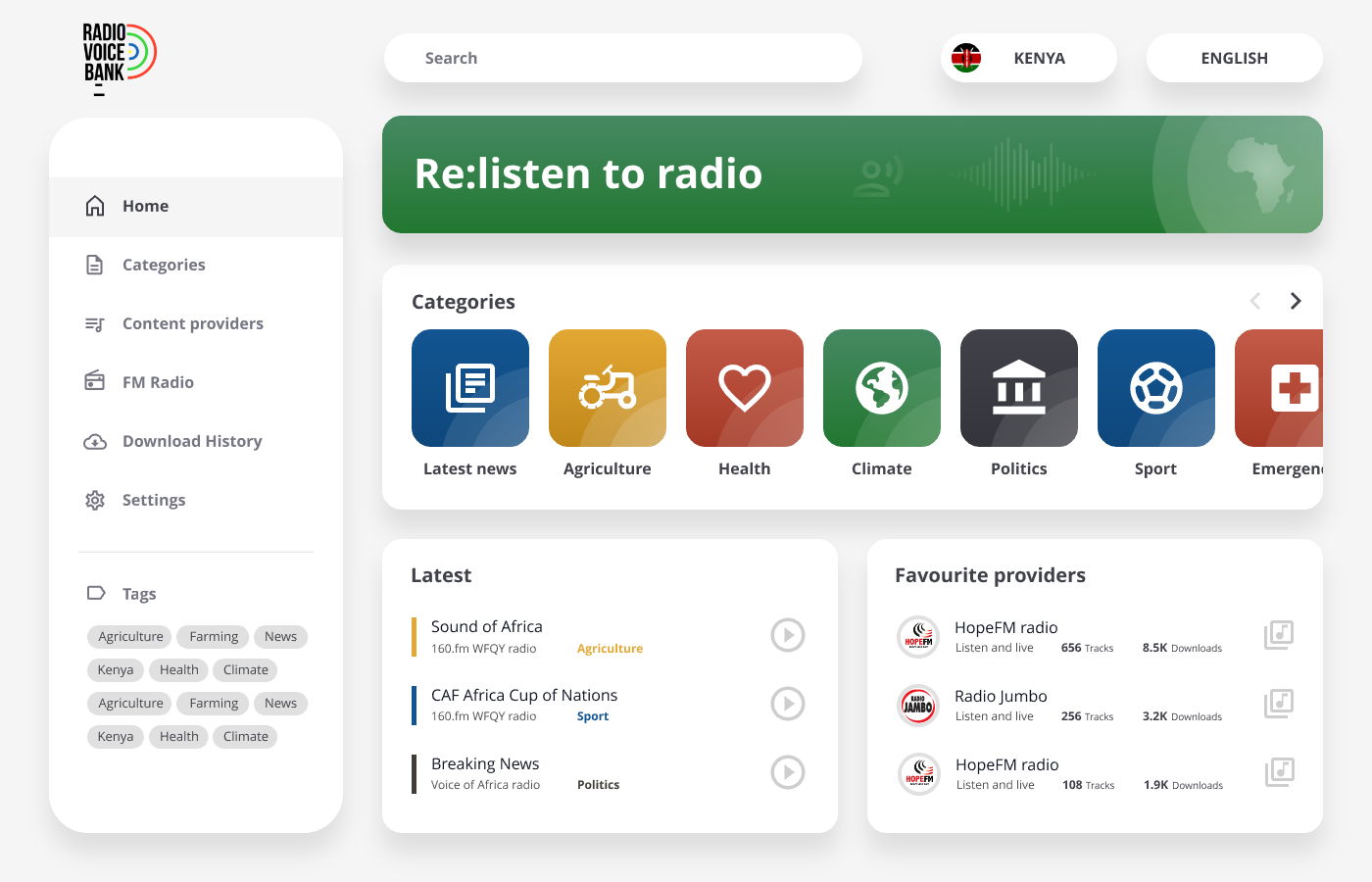 Sourcefabric interface for RVB